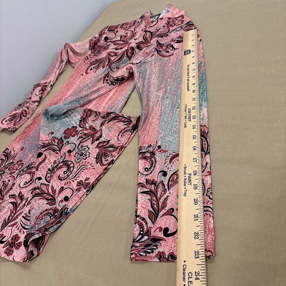 Lily By Firmiana Women Summer Tunic XL Long Sleeve V-neck Collarless Floral - Picture 9 of 10